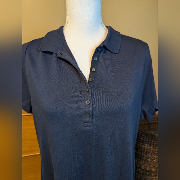 Lands End Cotton Navy Polo XL - Picture 3 of 11
